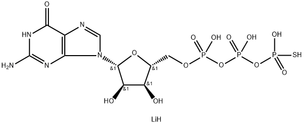 グアノシン5'-(γ-チオ三りん酸)四リチウム 化学構造式