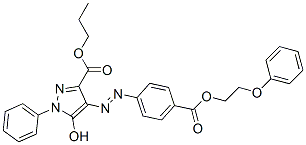 5-ヒドロキシ-4-[4-(2-フェノキシエトキシカルボニル)フェニルアゾ]-1-フェニル-1H-ピラゾール-3-カルボン酸プロピル 化学構造式