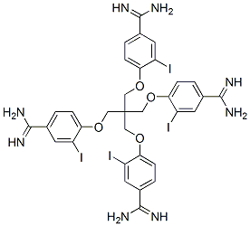 4,4'-((2,2-bis((4-(aminoiminomethyl)-2-iodophenoxy)methyl)-1,3-propanediyl)bis(oxy))bis(3-iodobenzenecarboximidamide) 结构式