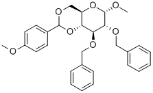甲基 4,6-O-[(4-甲氧基苯基)亚甲基]-2,3-二-O-(苯基甲基)-ALPHA-D-吡喃葡萄糖苷, 94902-60-0, 结构式