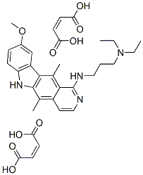 N,N-diethyl-N'-(9-methoxy-5,11-dimethyl-6H-pyrido[4,3-b]carbazol-1-yl)propane-1,3-diamine dimaleate 结构式