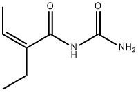 (Z)-N-(アミノカルボニル)-2-エチル-2-ブテンアミド 化学構造式
