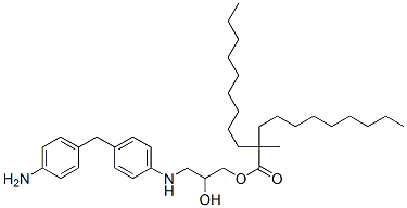 3-[[4-[(4-aminophenyl)methyl]phenyl]amino]-2-hydroxypropyl 2-methyl-2-nonylundecanoate 结构式