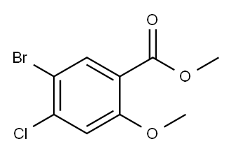 5-ブロモ-4-クロロ-2-メトキシ安息香酸メチル 化学構造式