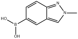 2-甲基-2H-吲唑-5-硼酸, 952319-71-0, 结构式