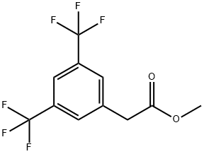 3,5-ビス(トリフルオロメチル)フェニル酢酸メチルエステル 化学構造式