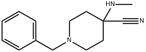 1-benzyl-4-(methylamino)piperidine-4-carbonitrile  Struktur