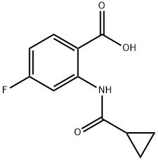 2-(环丙甲酰氨基)-4-氟苯甲酸 结构式