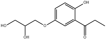 5'-(2,3-ジヒドロキシプロポキシ)-2'-ヒドロキシプロピオフェノン 化学構造式