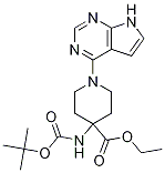 4-Piperidinecarboxylicacid,4-[[(1,1-diMethylethoxy)carbonyl]aMino]-1-(7H-pyrrolo[2,3-d]pyriMidin-4-yl)-,ethylester Structure