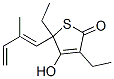 3,5-Diethyl-4-hydroxy-5-(2-methyl-1,3-butadienyl)thiophen-2(5H)-one 结构式