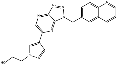 2-[4-[1-(喹啉-6-甲基)-1H-[1,2,3]三唑并[4,5-B]吡嗪-6-基]-1H-吡唑-1-基]乙醇 结构式