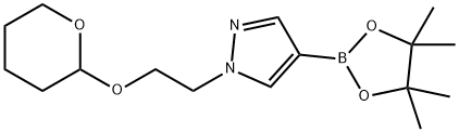 1-{2-[(Tetrahydro-2H-pyran-2-yl)oxy]ethyl}-4-(4,4,5,5-tetramethyl-1,3,2-dioxaborolan-2-yl)-1H-pyrazole Structure