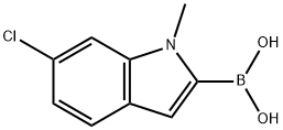 6-クロロ-1-メチルインドール-2-ボロン酸 化学構造式