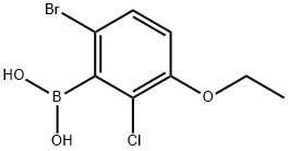 2-クロロ-3-エトキシ-6-ブロモフェニルボロン酸 化学構造式