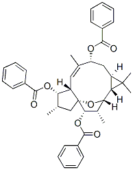 (1aR,2R,3S,4S,4aR,6S,7S,7aS,8E,10R,11aR)-1,1a,2,3,4,5,6,7,7a,10,11,11a-Dodecahydro-1,1,3,6,9-pentamethyl-2,4a-epoxy-4aH-cyclopenta[a]cyclopropa[f]cycloundecene-4,7,10-triol tribenzoate 结构式