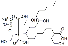 sodium 1,2,10-tris(2-hydroxyethyl) 3-(3-hydroxynon-1-enyl)-1-sulphonatodecane-1,2,10-tricarboxylate Structure