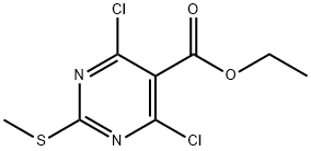 4,6-二氯-2-(甲基硫代)-5-嘧啶羧酸乙酯 结构式