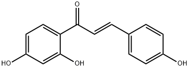 (E)-1-(2,4-ジヒドロキシフェニル)-3-(4-ヒドロキシフェニル)-2-プロペン-1-オン 化学構造式