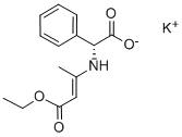 (R)-α-[(3-エトキシ-1-メチル-3-オキソ-1-プロペニル)アミノ]ベンゼン酢酸カリウム 化学構造式