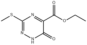 ETHYL 6-HYDROXY-3-(METHYLTHIO)-1,2,4-TRIAZINE-5-CARBOXYLATE 结构式