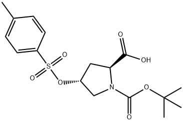 (2S,4R)-4-[[(4-甲基苯基)磺酰基]氧基]-1,2-吡咯烷二甲酸 1-叔丁酯, 96314-28-2, 结构式