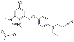 6-chloro-4-[[4-[(2-cyanoethyl)ethylamino]phenyl]azo]-1,3-dimethyl-1H-benzimidazolium acetate 结构式