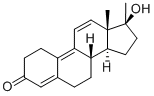 17β-ヒドロキシ-17-メチルエストラ-4,9,11-トリエン-3-オン 化学構造式