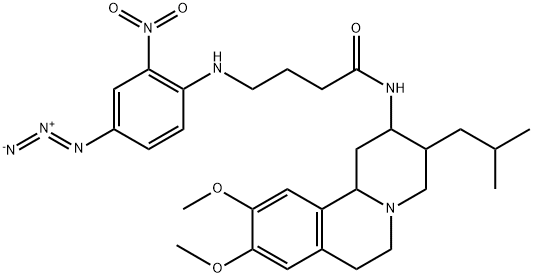N-(3-isobutyl-9,10-dimethoxy-1,2,3,4,6,7-hexahydro-11bH-benzo(a)quinolizin-2-yl)-4-((4-azido-2-nitrophenyl)amino)butanamide 结构式