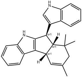 5,6,6aβ,7,8,10aβ-ヘキサヒドロ-6β-(1H-インドール-3-イル)-7,7,9-トリメチルインデノ[2,1-b]インドール 化学構造式