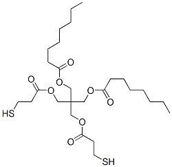 2,2-bis[(3-mercapto-1-oxopropoxy)methyl]-1,3-propanediyl dioctanoate 结构式