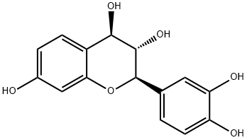 (2R,3S,4R)-2α-(3,4-ジヒドロキシフェニル)-3β,4α,7-トリヒドロキシ-3,4-ジヒドロ-2H-1-ベンゾピラン 化学構造式