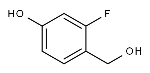 3-フルオロ-4-(ヒドロキシメチル)フェノール 化学構造式