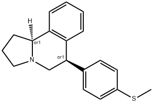 (6R,10BS)-1,2,3,5,6,10B-六氢-6-[4-(甲硫基)苯基]-吡咯并[2,1-A]异喹啉, 96795-89-0, 结构式