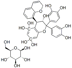 .beta.-D-Glucopyranoside, 2,2-bis(3,4-dihydroxyphenyl)-3,3,4,4-tetrahydro-3,5,5,7,7-pentahydroxy4,8-bi-2H-1-benzopyran-3-yl, 2R-2.alpha.,3.alpha.,4.beta.(2R*,3R*)- Struktur