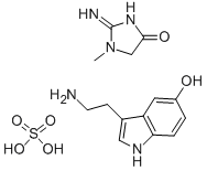 3-(2-Aminoethyl)indol-5-ol-2-Imino-1-methylimidazolidin-4-onsulfat (1:1)