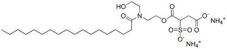 diammonium 1-[2-[(2-hydroxyethyl)(1-oxooctadecyl)amino]ethyl] 2-sulphonatosuccinate Structure