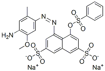 4-[(4-amino-5-methoxy-o-tolyl)azo]-5-[(phenylsulphonyl)oxy]naphthalene-2,7-disulphonic acid, sodium salt Structure