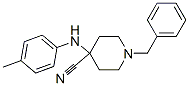 1-benzyl-4-(p-toluidino)piperidine-4-carbonitrile  Struktur
