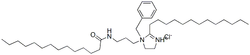 1-benzyl-4,5-dihydro-1-[3-[(1-oxotetradecyl)amino]propyl]-2-tridecyl-1H-imidazolium chloride Structure