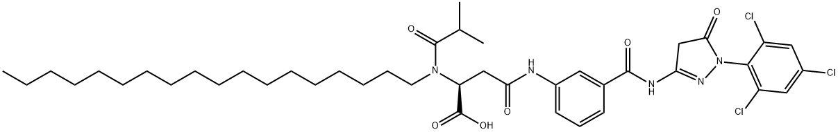N-[3-[[[4,5-dihydro-5-oxo-1-(2,4,6-trichlorophenyl)-1H-pyrazol-3-yl]amino]carbonyl]phenyl]-N2-(2-methylpropionyl)-N2-octadecyl-DL-asparagine Structure
