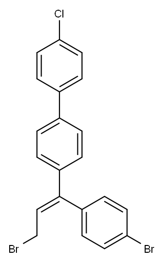 (Z)-4-[3-bromo-1-(4-bromophenyl)-1-propenyl]-4'-chloro-1,1'-biphenyl 结构式