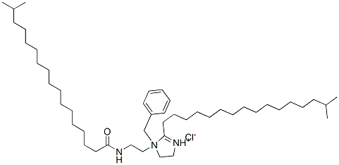1-benzyl-4,5-dihydro-2-isoheptadecyl-1-[2-[(1-oxoisooctadecyl)amino]ethyl]-1H-imidazolium chloride Structure