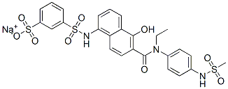 m-[6-[N-Ethyl-N-(p-methylsulfonylaminophenyl)carbamoyl]-5-hydroxy-1-naphtylaminosulfonyl]benzenesulfonic acid sodium salt Structure