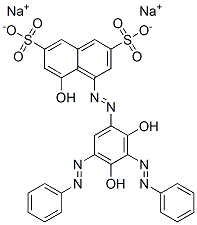 disodium 4-[[2,4-dihydroxy-3,5-bis(phenylazo)phenyl]azo]-5-hydroxynaphthalene-2,7-disulphonate Structure