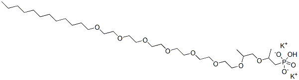 dipotassium 2,5-dimethyl-3,6,9,12,15,18,21,24-octaoxahexatriacontan-1-yl dihydrogen  phosphate Structure