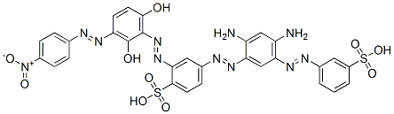 4-[[2,4-diamino-5-[(3-sulphophenyl)azo]phenyl]azo]-2-[[2,6-dihydroxy-3-[(4-nitrophenyl)azo]phenyl]azo]benzenesulphonic acid Structure