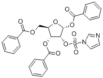 2-(1'-咪唑磺酰氧基)-1,3,5-三苯甲酰氧基-alpha-D-呋喃核糖 结构式