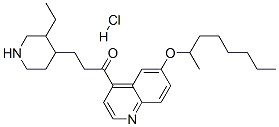 3-(3-ethyl-4-piperidyl)-1-[6-[(1-methylheptyl)oxy]-4-quinolyl]propan-1-one monohydrochloride Structure