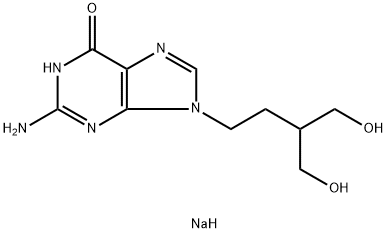 1,9-Dihydro-2-amino-9-(4-hydroxy-3-(hydroxymethyl)butyl)-6H-purin-6-on e monosodium salt Structure